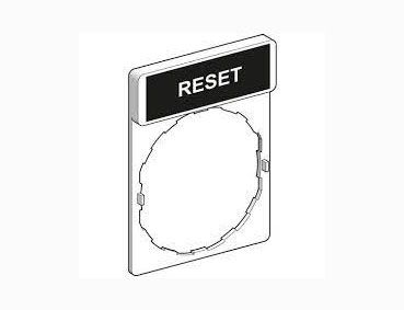 Шильдік ZBY 02322 "RESET" Telemecanique чорний(012520)