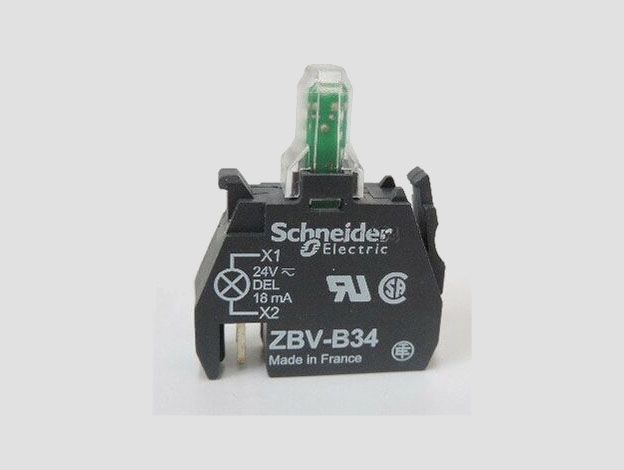 Елемент світлодіодний ZBV B34 24V DC/AC Schneider Electric зелений(009015)