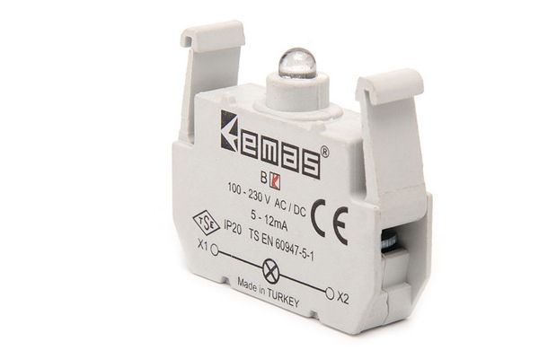 Блок-контакт подсветки CВ5 с белым светодиодом 12-30В АС/DC EMAS(CВ5)