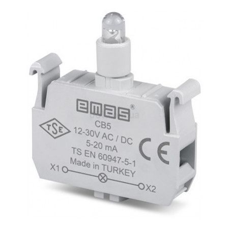 Блок-контакт подсветки CВ5 с белым светодиодом 12-30В АС/DC EMAS(CВ5)