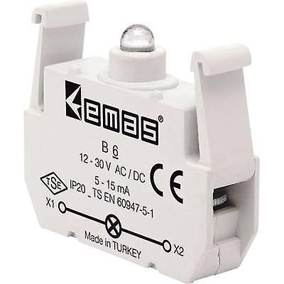 Блок-контакт подсветки В6 с красным светодиодом 12-30В АС/DC EMAS(B6)