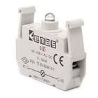 Блок-контакт подсветки В8 с жёлтым светодиодом 12-30В АС/DC EMAS(В8)