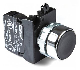 Кнопка CM100DH нажимна кругла (1НО) чорна - метал IP65 EMAS(CM100DH)