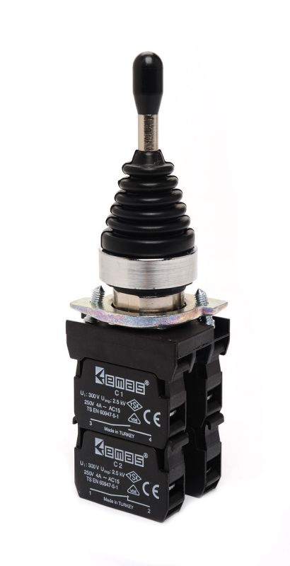 Кнопка-джойстик CM101DJ20 2-позиционая с фиксацией (2НО) - метал IP65 EMAS(CM101DJ20)
