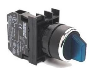 Перемикач B100SL20M 0-1 з фікс. синій з підсв. (1НО) EMAS(B100SL20M)