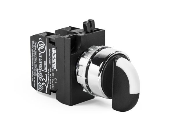 Переключатель CM101S32 2-0-1 без фиксации (2НО) - металл IP65 EMAS(CM101S32)