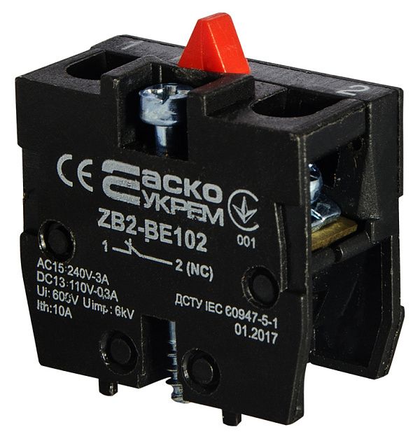 Блок-контакт  ZB2-BE102 1 Н.З. контакт для постов АСКО(A0140010028)