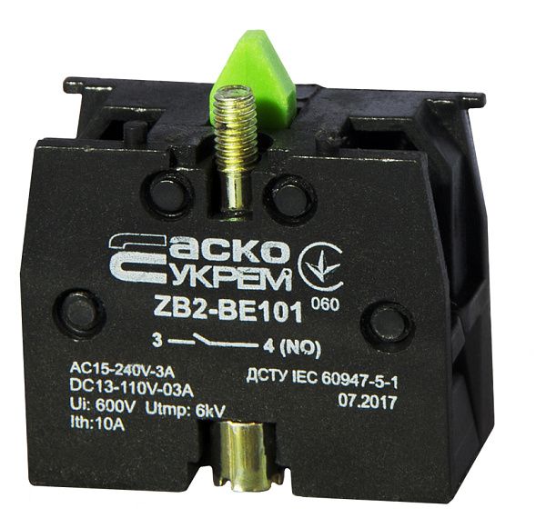 Блок-контакт  ZB2-BЕ101, 1 Н.О  контакт для кнопок XB2 АСКО(A0140010025)
