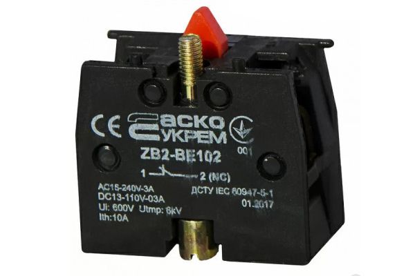 Блок-контакт  ZB2-BЕ102, 1 Н.З контакт для кнопок XB2 АСКО(A0140010026)