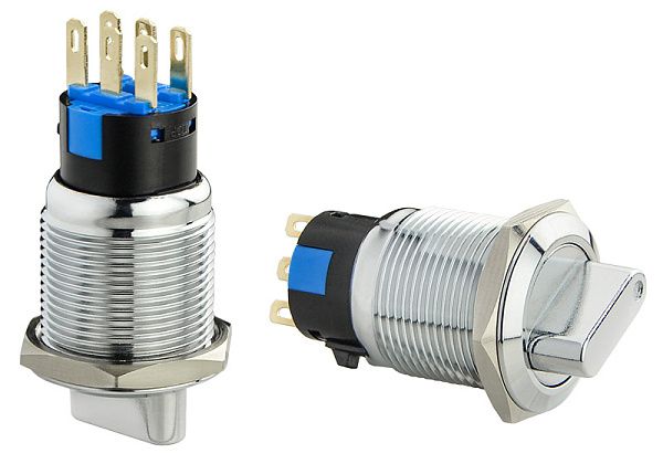 Кнопка металлическая TY 19C-X11/3 поворотная 3-позиц. 2NO+2NC АСКО(A0140010217)