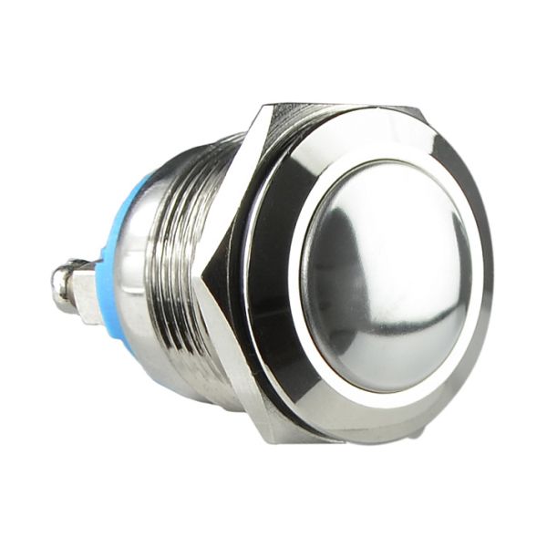 Кнопка металлическая TYJ 19-231A Scr выпуклая без фиксации + ВИНТ АСКО(A0140010105)