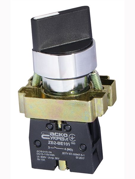 Кнопка управления XB2-BD21 поворотный хвостовик АСКО(A0140010004)