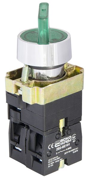 Кнопка управления XB2-BK2365 2-х поз.с подсв. зеленая АСКО(A0140010012)