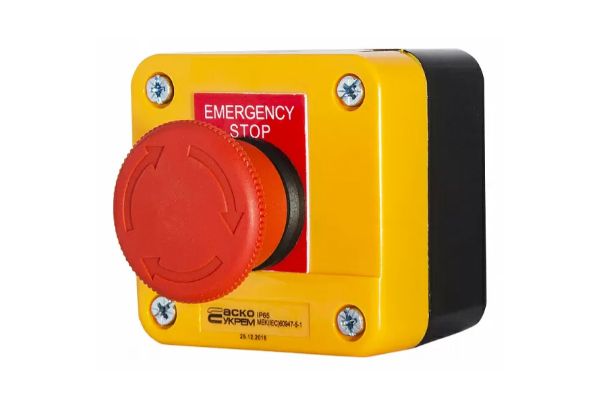 Пост XAL- J174 на 1 кнопку оранжевый "Аварийный стоп с поворотом" АСКО(A0140020010)