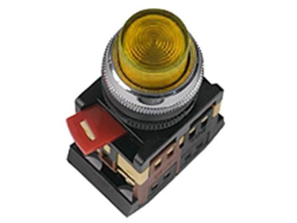 Кнопка управления ABLFP-22 желтая d22 неон/240В 1з+1р ИЭК(BBT20-ABLFP-K05)
