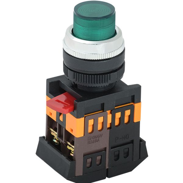 Кнопка управления ABLFP-22 зеленая d22 неон/240В 1з+1р ИЭК(BBT20-ABLFP-K06)