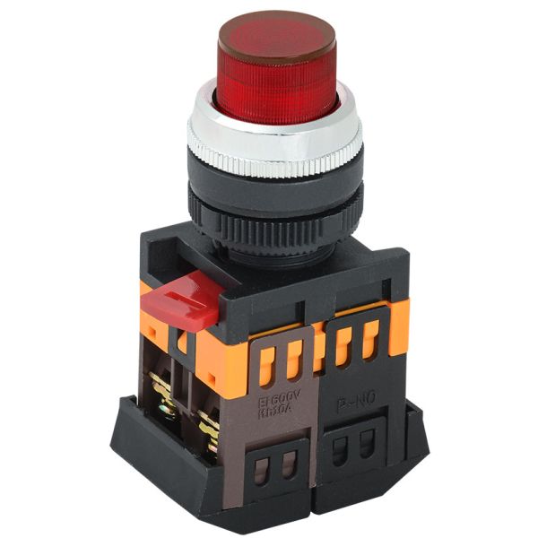 Кнопка управления ABLFP-22 красная d22 неон/240В 1з+1р ИЭК(BBT20-ABLFP-K04)