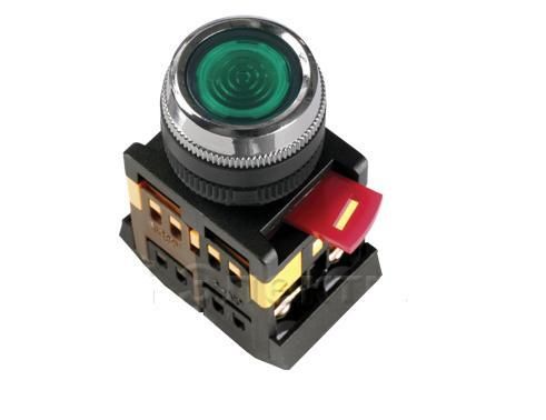 Кнопка управления ABLFS-22 зеленая d22 неон/240В 1з+1р ИЭК(BBT30-ABLFS-K06)