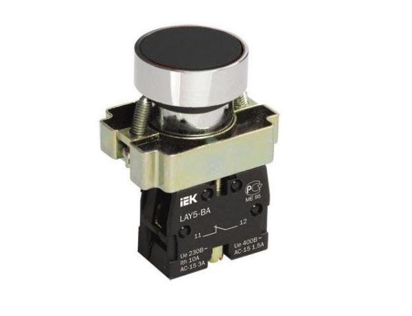 Кнопка управления LAY5-BA21 без подсв. черная ИЭК(BBT60-BA-K02)