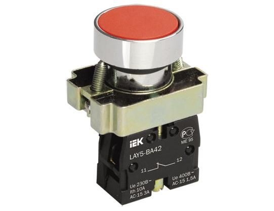Кнопка управления LAY5-BA42 без подсв. красная ИЭК(BBT61-BA-K04)