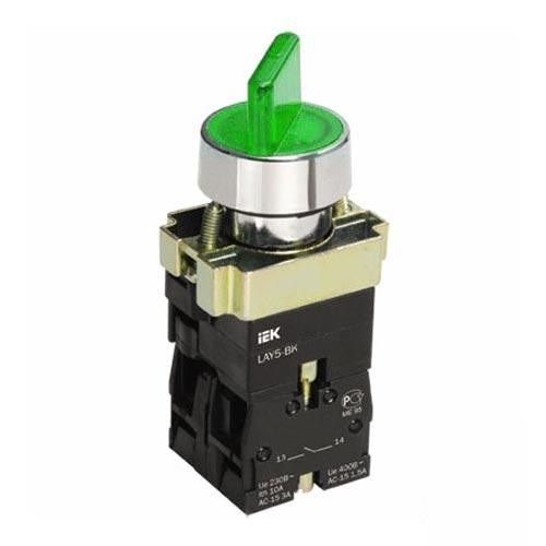 Кнопка управления LAY5-BK2365 2 положения зеленый ИЭК(BSW90-BK-2-K06)