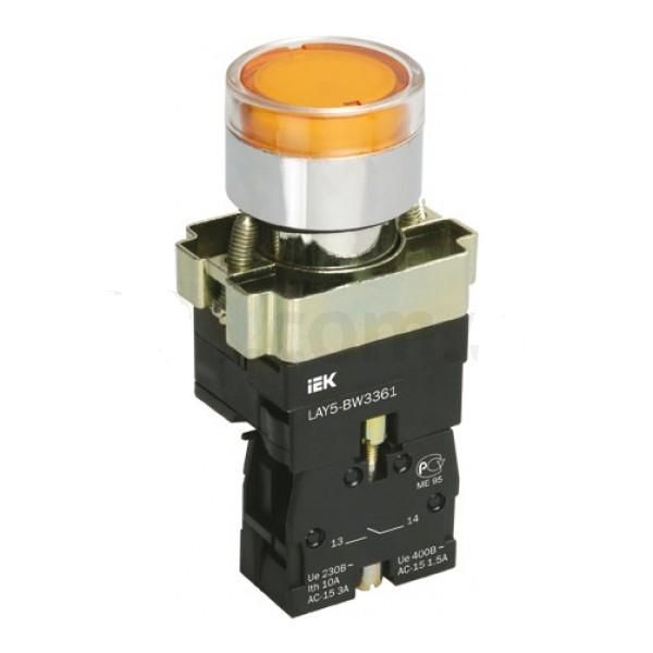 Кнопка управления LAY5-BW3561 с подсветкой желтый 1з ИЭК(BBT50-BW-K05)