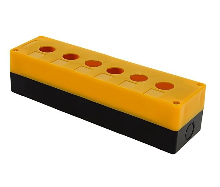 Корпус КП106 для кнопок, 6 мест, желтый Techno Systems(TNSy5500301)