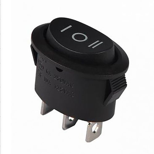 Перемикач 1 кл. KCD1-9-103 B/B (овальний чорний перекидний) АСКО(A0140040089)