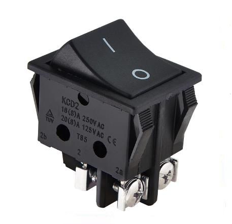 Перемикач 1 кл. KCD2-2-201S B/B (чорний клеми під гвинт) АСКО(A0140040139)