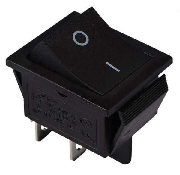 Перемикач 1 кл. KCD2-201 B/B (чорний без захисту) АСКО(A0140040100)