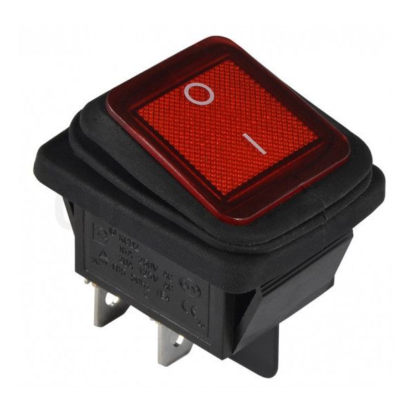 Переключатель 1 кл. KCD2-201NW R/B (красный с подсветкой влагозащищенный) АСКО очікується 28.11.25(A0140040114)