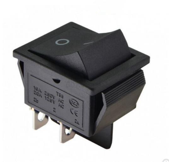 Перемикач 1 кл. KCD2-211 B/B (чорний без фіксації) АСКО(A0140040138)