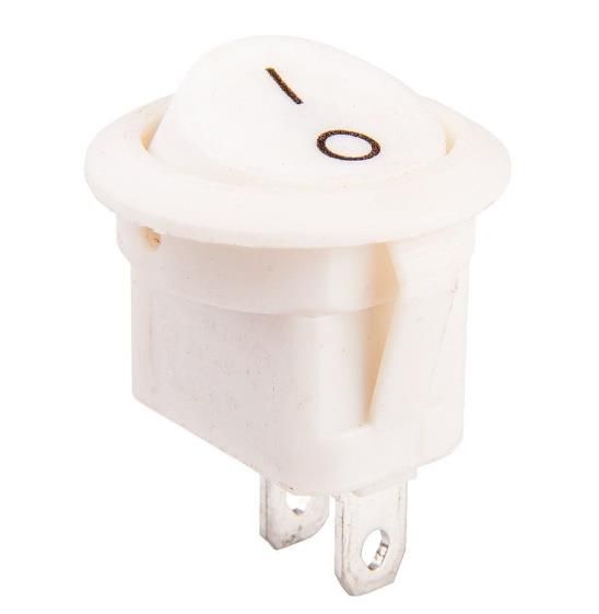 Перемикач 1 кл. КП-15 220В круглий білий TAKEL(505432б)