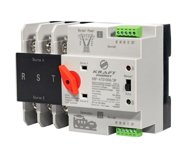 Блок АВР KRF-ATS100A/3p на DIN рейку