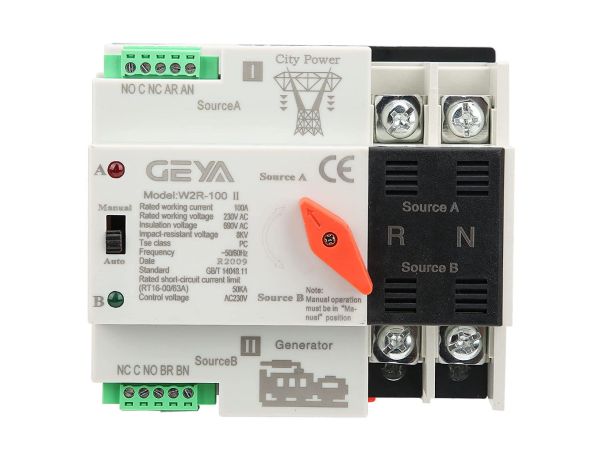 Блок АВР W2R-100 2p 100А на DIN рейку