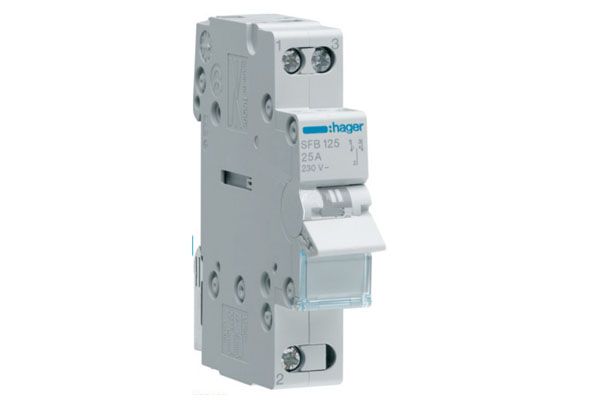 Перемикач SFB125 І-0-ІІ 1-пол., 25А/230В, 1м Hager(SFB125)