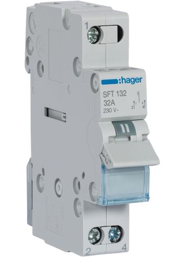 Переключатель SFT132 І-0-ІІ 1-пол., 32А/230В, 1м Hager(SFT132)