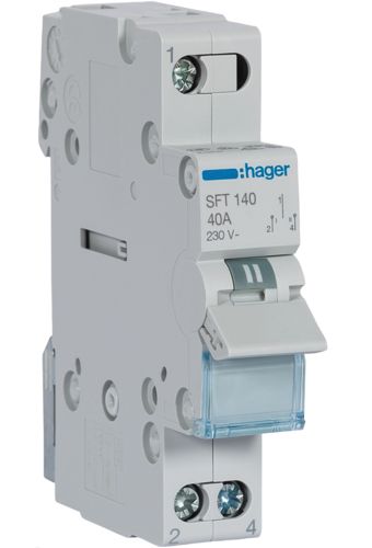 Переключатель SFT140 І-0-ІІ 1-пол., 40А/230В, 1м Hager(SFT140)
