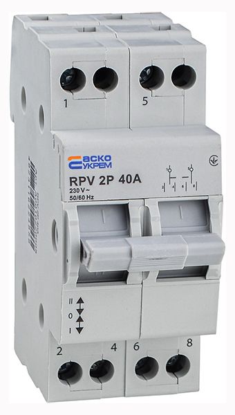 Переключатель ввода ручной RPV 2P 40A (1-0-2) Аско(A0010220005)