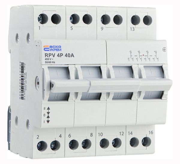 Переключатель ввода ручной RPV 4P 40A (1-0-2) Аско(A0010220012)
