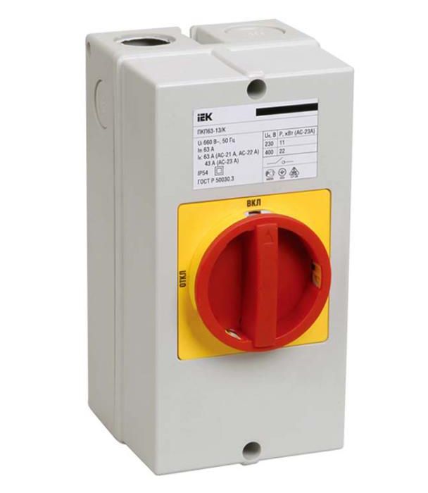 Перемикач кулачковий ПКП63-13 /К 63А "вимк.-ввімк." 3Р/ IP54 ІЕК(BCS33-063-1)
