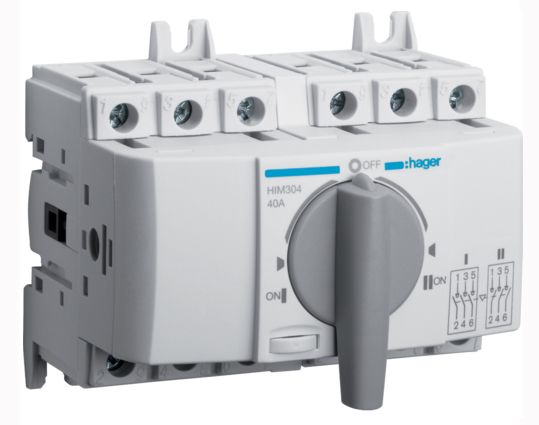 Переключатель модульный трехпозиц. HIM304 I-0-II до 16мм2, 3p 40А(HIM304)