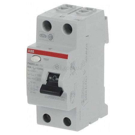 Диференційне реле FH 202 AC-63/0.03(2CSF202002R1630)