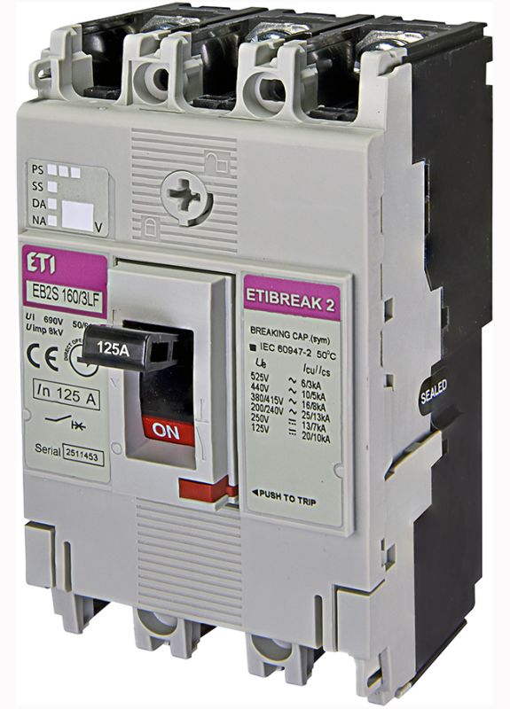 Вимикач автоматичний EB2S 160/3LF 125А 3P 16kA ETI(4671810)
