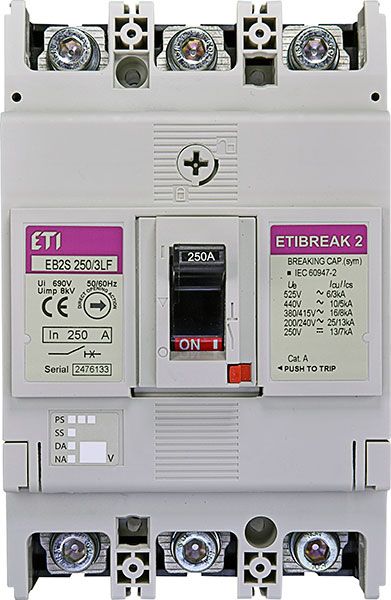 Вимикач автоматичнийEB2S 250/3LF 250А 3P 16kA ETI(4671813)