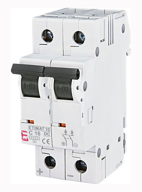 Вимикач автоматичний ETIMAT 10 DC 2p/С16A 6kA  ETI(2138716)