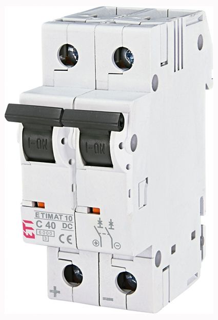 Вимикач автоматичний ETIMAT 10 DC 2p/С40A 6kA  ETI очікується в січні(002138720)