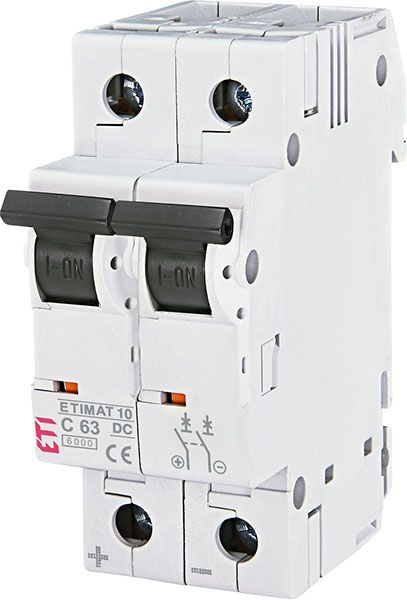 Вимикач автоматичний ETIMAT 10 DC 2p/С63A 6kA  ETI(002138722)