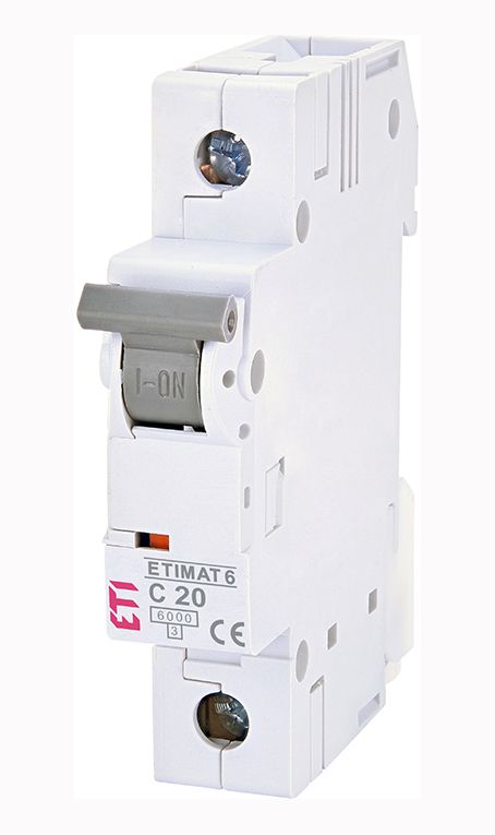 Вимикач автоматичний ETIMAT 6 1p/C20A 6 kA  ETI(2141517)