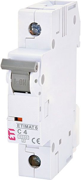Вимикач автоматичний ETIMAT 6 1p/C4A 6 kA  ETI(2141510)